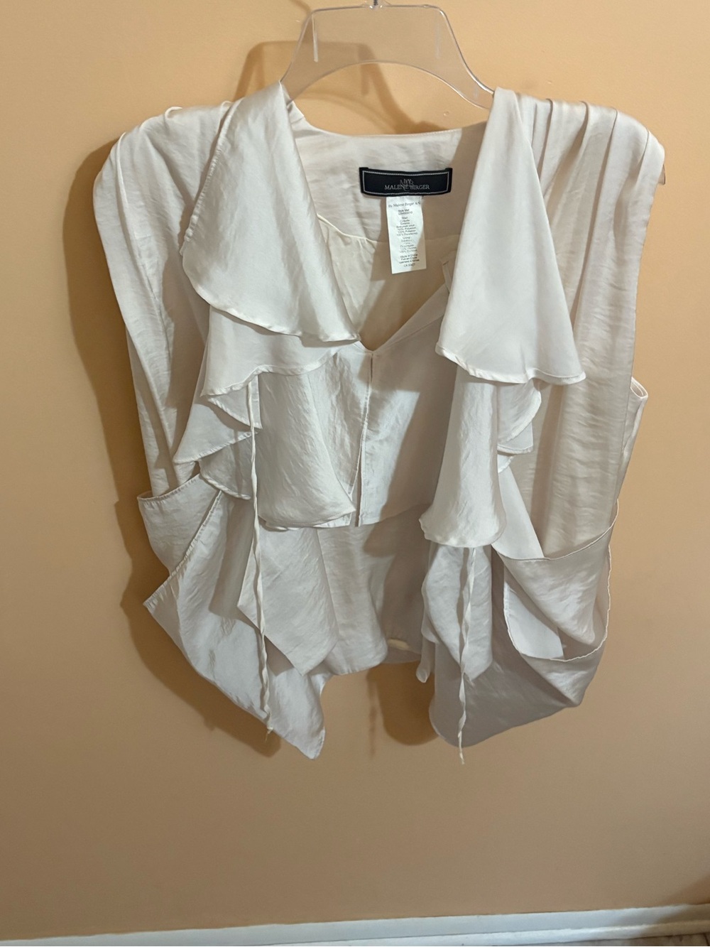 By Malene Birger Mel Cream Ruffle Front Blouse